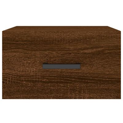 vidaXL Нощно шкафче за стенен монтаж, кафяв дъб, 35x35x20 см