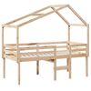 vidaXL Високо легло с покрив, 80x200 см, борово дърво масив