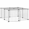 vidaXL Клетка за животни с врата, 12 панела, черна, 70x70x35 см, стомана