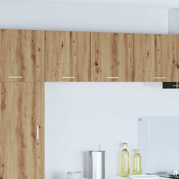 vidaXL Висящ шкаф с врата Занаятчийски дъб и бяло 40 x 31 x 40 см