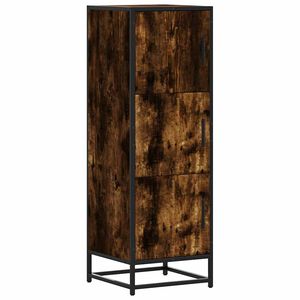 vidaXL Висока дъска опушен дъб 35,5x35x106,5 cm Обработена дървесина