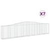 vidaXL Габионни кошници арка 7 бр 400x30x80/100 см поцинковано желязо