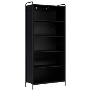 vidaXL Шкаф за книги 55,5 x 33 x 174 см Инженерна дървесина Черен дъб