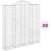 vidaXL Габионни кошници арка 8 бр 200x30x200/220 см поцинковано желязо
