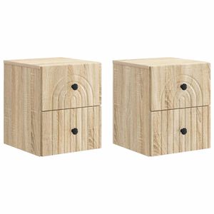 vidaXL Спален шкаф с монтаж на стена с чекмедже 2 pcs Дъб сонома