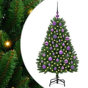 vidaXL С изкуствено коледно дърво 120 cm 150 LED светодиода Топло бяло