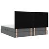 vidaXL Легло с място за съхранение и LED с LED Тъмен сив 200 x 200 cm