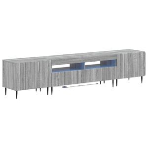 vidaXL 3 части LED ТВ шкаф ZWOLLE Сив Сонома Инженерна дървесина