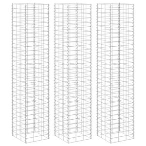 vidaXL Габиони повдигнати лехи, 3 бр, 30x30x200 см, желязо