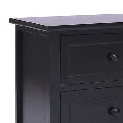 vidaXL ТВ шкаф, черен, 108x30x40 cм, дърво от пауловния масив