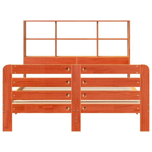 vidaXL Рамка за легло без матрак, восъчнокафяв, 140x200 см, бор масив