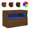 vidaXL Стенен ТВ шкаф с LED осветление, кафяв дъб, 60x30x40 см