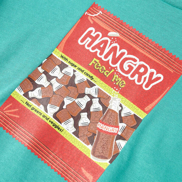 Детска тениска с къс ръкав, тъмна мента, 140