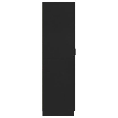 vidaXL Гардероб, черен, 80x52x180 см, ПДЧ