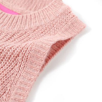 Детски пуловер елек, плетен, светлорозов, 92