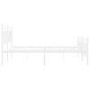 vidaXL Метална рамка за легло с горна и долна табла, бяла, 135x190 см