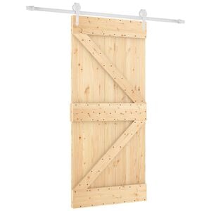 vidaXL Преплъзваща се врата Естествено и бяло 95 x 210 cm
