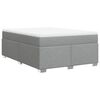 vidaXL Боксспринг легло с матрак, светлосиво, 160x200 см, плат
