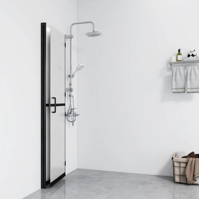 vidaXL Сгъваема стена за душ с матирано ESG стъкло, 80x190 см