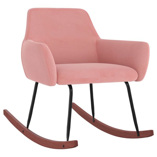 vidaXL Люлеещ стол, розов, кадифе