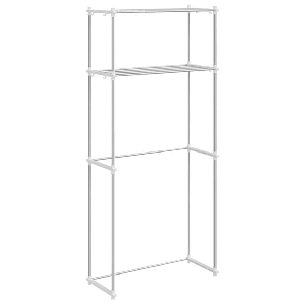 vidaXL Етажерка за перална машина Бяло 70 x 27 x 136 см Алуминий