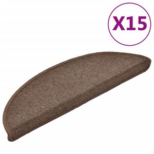 vidaXL Изтривалки за стълби, 15 бр., 56x17x3 см, кафеенокафяви, полукръгли