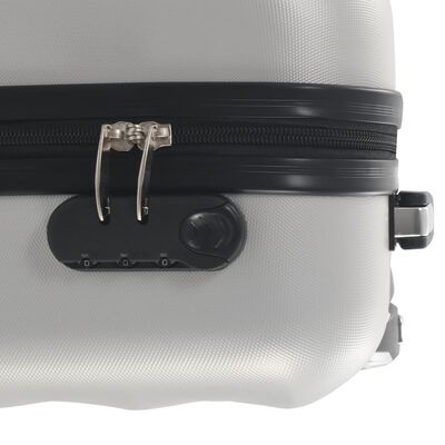 vidaXL Твърд куфар с колелца, светлосребристо, ABS