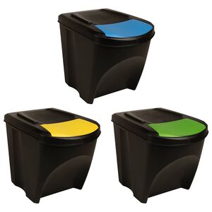 vidaXL Стифиращи контейнери за смет, 3 бр, антрацит, 75 л