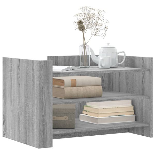 vidaXL Кафе маса, сив сонома, 80x50x50 см, инженерно дърво