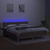 vidaXL Боксспринг легло с матрак и LED, таупе, 180x200 см, плат