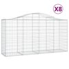 vidaXL Габионни кошници арка 8 бр 200x50x100/120 см поцинковано желязо
