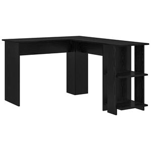 vidaXL Ъглово бюро Черния дъб Инженерна дървесина 140 x 113,5 x 75 см