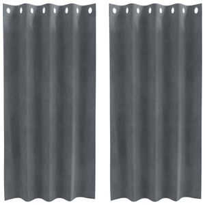 vidaXL Затъмняващи завеси 2 pcs Светлосиво 140 x 175 cm Кадифе