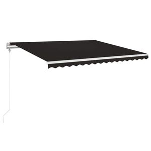 vidaXL Автоматичен сенник, LED и сензор за вятър, 450x350 см, антрацит