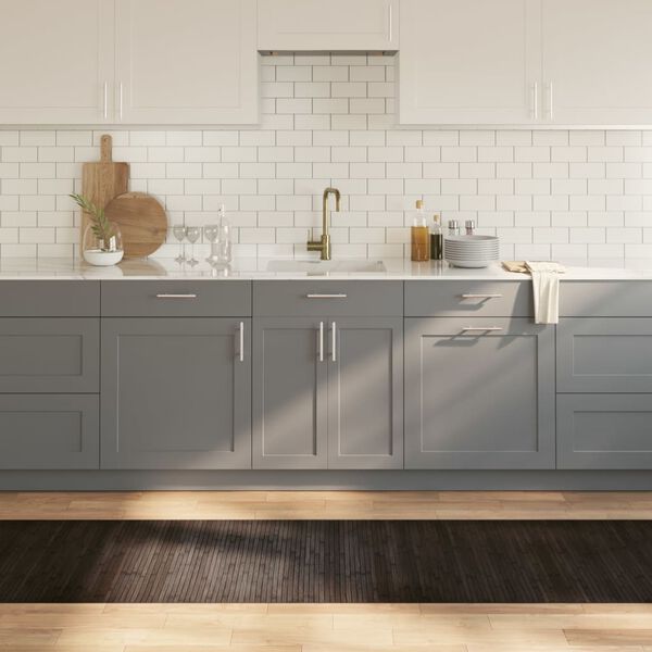 vidaXL Килим, правоъгълен, тъмнокафяв, 70x300 см, бамбук