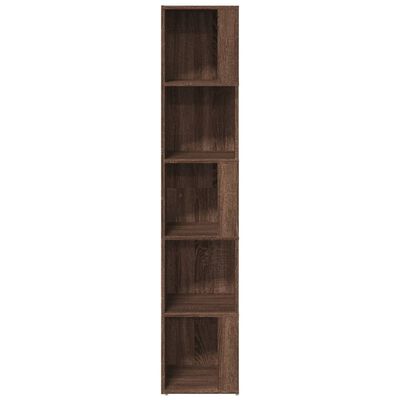 vidaXL Ъглов шкаф, кафяв дъб, 33x33x164,5 см, инженерно дърво
