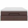 vidaXL Османска легло с матрак, кафяво, 120x200 см, изкуствена кожа