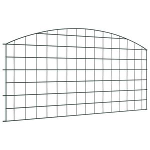 vidaXL Комплект ограда за езеро 5 бр. 100 x 50 cm Стомана Зелен