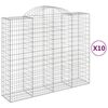 vidaXL Габионни кошници арка 10 бр 200x50x160/180см поцинковано желязо