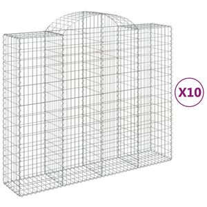 vidaXL Габионни кошници арка 10 бр 200x50x160/180см поцинковано желязо