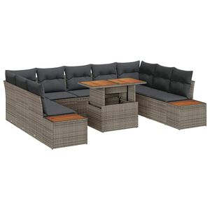 vidaXL Комплект за хранене в градината 10 pcs Сив и кафяв