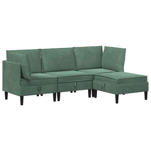 vidaXL Комплект мебели за всекидневна 4 pcs Морско зелено Кадифе