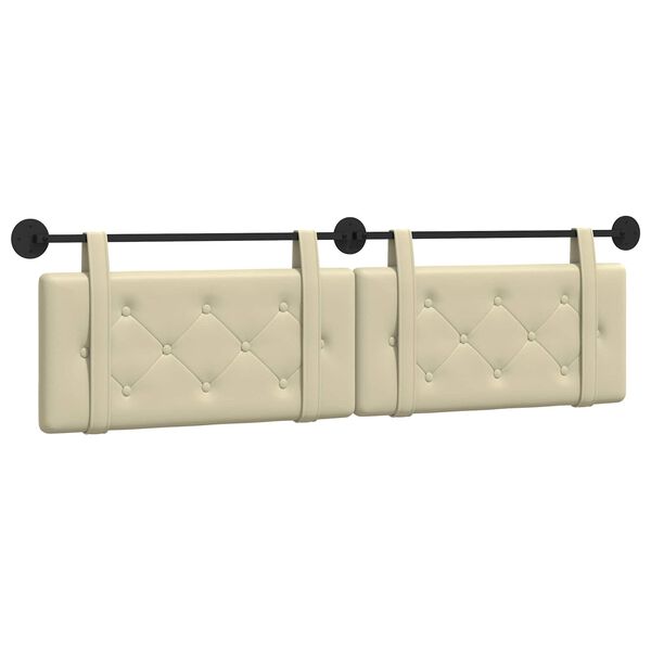 vidaXL Висяща табла Монтиране на стена Крем 170 x 55 x 5 см Изкуствена