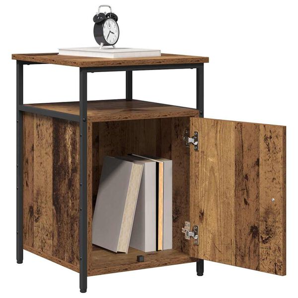 vidaXL Нощен шкаф старо дърво Инженерно дърво