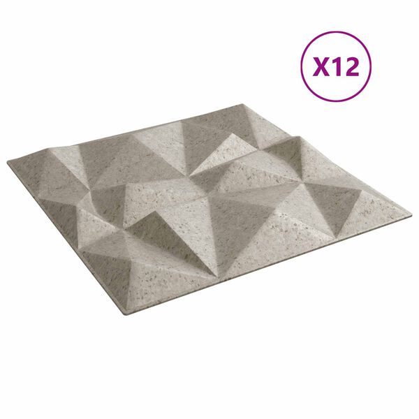 vidaXL Стенни панели 12 pcs Диамант Бетон 50 x 50 cm XPS Пяна