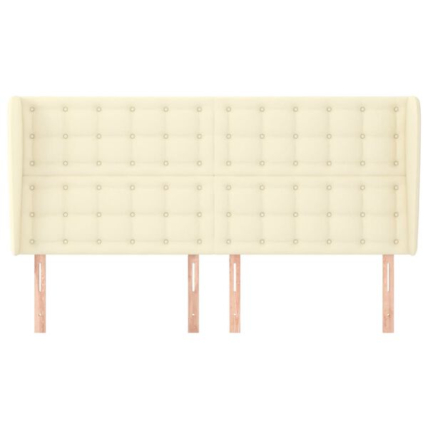 vidaXL Горна табла с уши, кремава, 163x23x118/128 см, изкуствена кожа