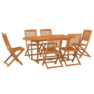 vidaXL Градински трапезен комплект, 7 части, 180x90x75см, акация масив