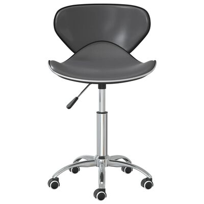 vidaXL Въртящи се трапезни столове, 6 бр, сиви, изкуствена кожа