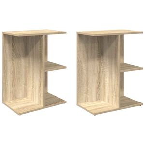vidaXL Нощни масички, 2 бр, сонома дъб, 46,5x29x61 см, инженерно дърво