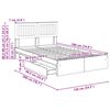 vidaXL Легло с място за съхранение с таблото Сонома дъб 135 x 190 cm